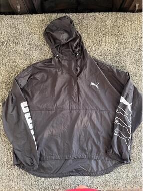 Puma Black Hooded Windbreaker Jacket XL